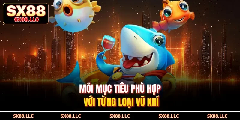 Mỗi mục tiêu phù hợp với từng loại vũ khí